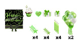 Happy Birthday - Light Green Sparkle Glitter Style Package (Total 19 pcs)  | Yard Sign Outdoor Lawn Decorations | Yardabrate Designer Series