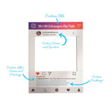 Custom Printed for Social Media Instagram /Facebook Selfie Frame Cutout, Marketing Photo Booth Prop in Foamcore material | Ship Flat Design