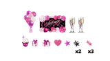 Congrats - Hot Pink Sparkle Glitter Style Package (Total 14 pcs) | Yard Sign Outdoor Lawn Decorations | Yardabrate Designer Series