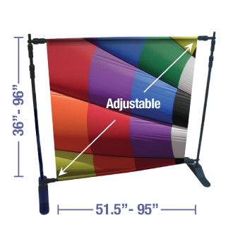 Artsoft Expo Solutions Inc. banner frame showing a sturdy, lightweight display stand with a sleek black finish for trade shows and events.